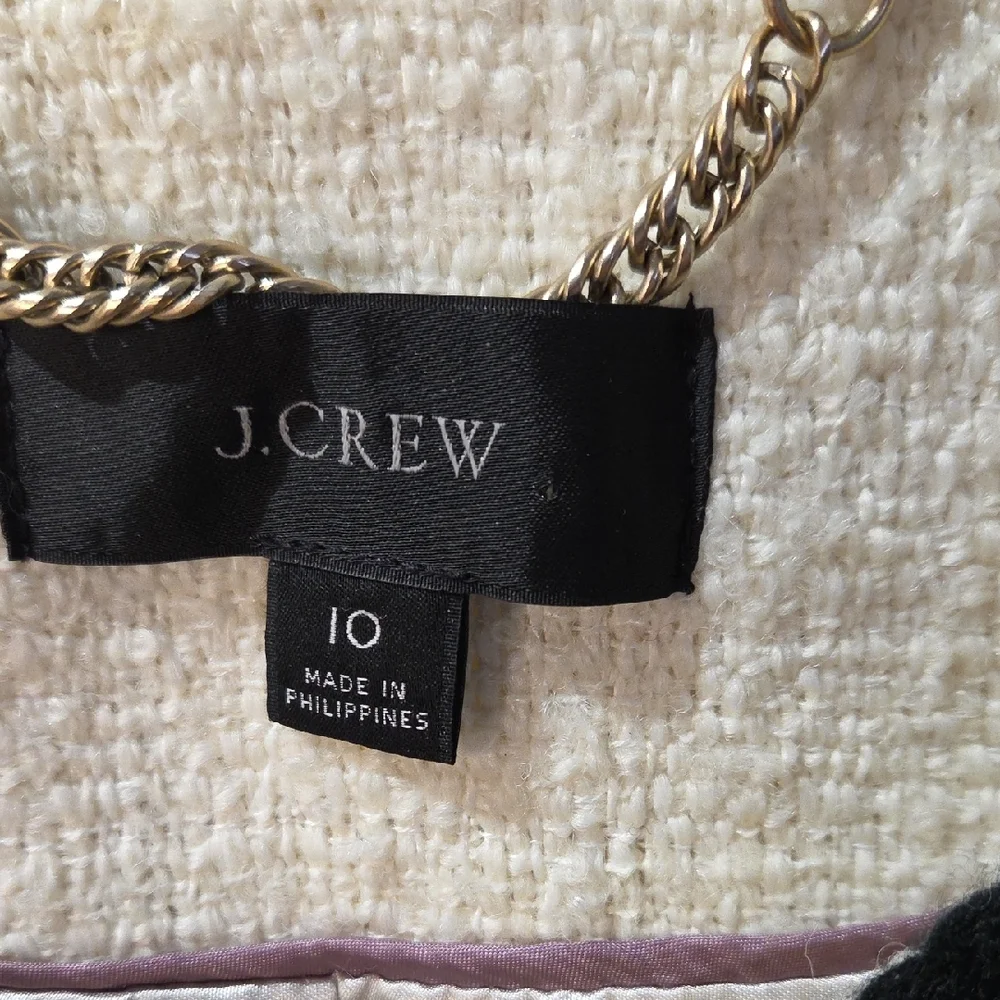 J. Crew White and Black Cropped Blazer with Textured Fabric - Picture 2 of 7